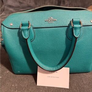 Coach Turquoise Leather Satchel